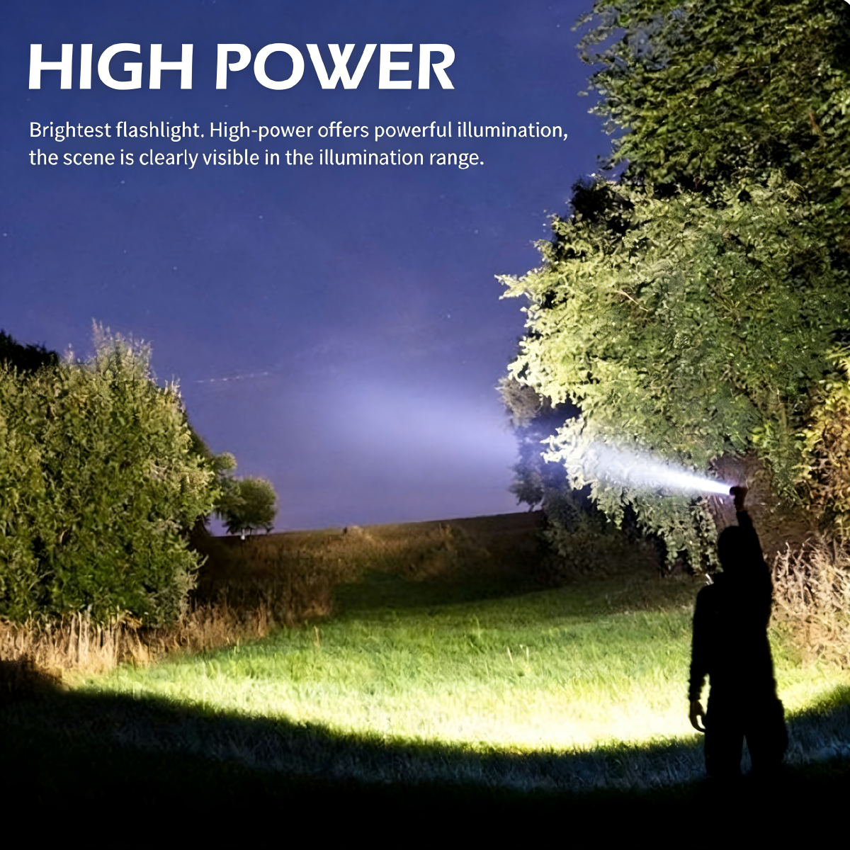 2-in-1 Strong Flashlight(Power Bank)for Outdoor &Emergency
