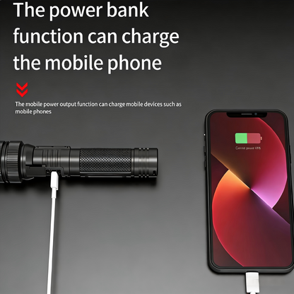 2-in-1 Strong Flashlight(Power Bank)for Outdoor &Emergency